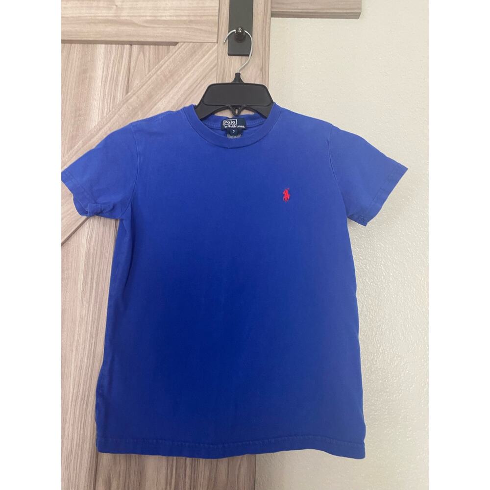 Polo Ralph Lauren boys blue 7 crewneck short sleeve tee